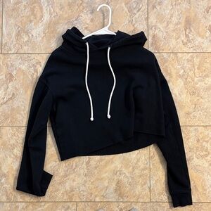 Wild Fable Black Asymmetrical Cropped Hoodie